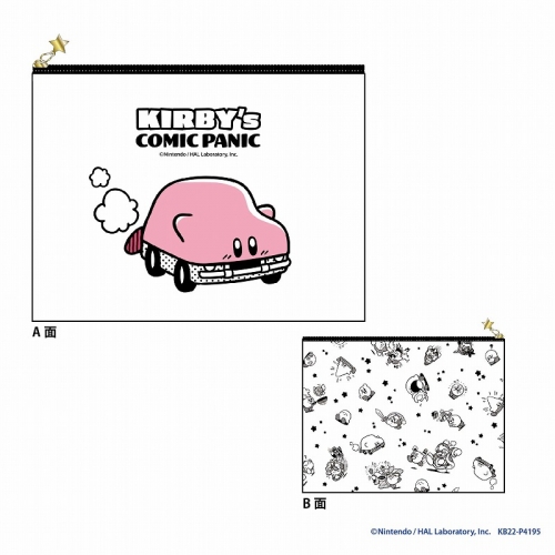グッズ ポーチ 星のカービィ カービィのコミック パニック ポーチ ほおばりヘンケイ モノクロ アニメイト