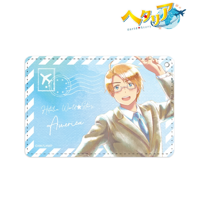 店頭展示品処分特価 グッズ パスケース アニメ ヘタリア World Stars アメリカ Ani Art Aqua Label 1ポケットパスケース 送料無料コアルー グッズ バッグ 財布類 Ozvs Me