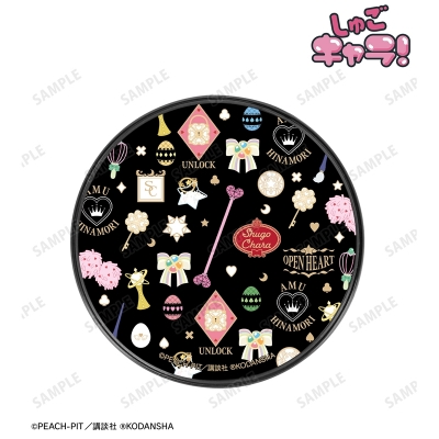 【グッズ-電化製品】しゅごキャラ! モチーフ柄 サークル型Qi対応充電器 ブラック【再販】