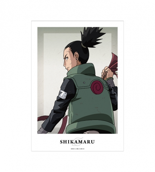 グッズ ポスター Naruto ナルト 疾風伝 描き下ろしイラスト 奈良シカマル 戦う背中ver A3マット加工ポスター アニメイト先行販売 アニメイト