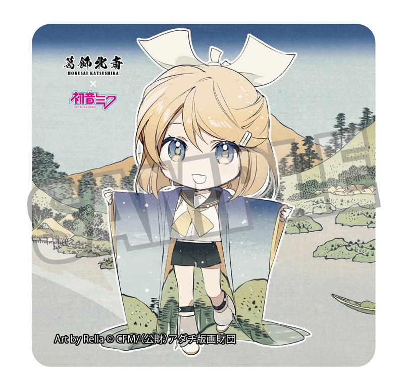 【Goods - Sticker】Katsushika Hokusai x Hatsune Miku Rella Sticker Kagamine Rin Mini Character Sakasui-suimen, Koshu