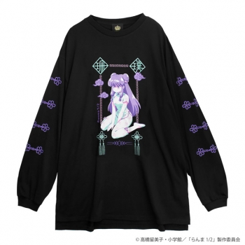 グッズ-Tシャツ】らんま1/2 コラボ シャンプー ロンT 01.BLACK 