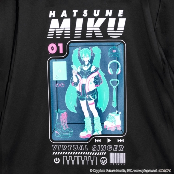 グッズ-Tシャツ】初音ミク MIKU ロンT 01.BLACK | アニメイト