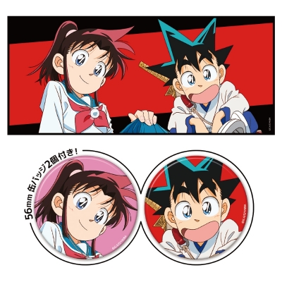 【グッズ-セットもの】真・侍伝 YAIBA 缶バッジ付キャラクター大判タオル 刃&さやか