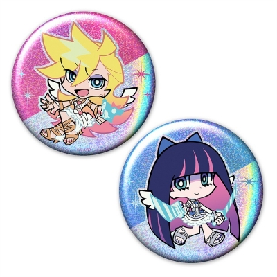 【グッズ-バッチ】New PANTY & STOCKING with GARTERBELT ホログラム缶バッジ2個セット パンティ&ストッキング