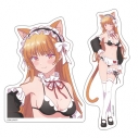 【グッズ-ステッカー】幼馴染とはラブコメにならない ダイカットステッカーセット 火威 灯 猫耳水着メイドver.【描き下ろし】の画像