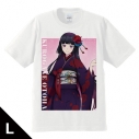 【グッズ-Tシャツ】ロックは淑女の嗜みでして Tシャツ 黒鉄音羽 振袖ver. Lサイズ【描き下ろし】の画像