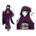 【グッズ-ステッカー】ロックは淑女の嗜みでして ダイカットステッカーセット 黒鉄音羽 振袖ver.【描き下ろし】の画像