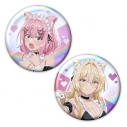【グッズ-バッチ】わたしが恋人になれるわけないじゃん、ムリムリ!(※ムリじゃなかった!?) ホログラム缶バッジ2個セット れな子&真唯 猫耳水着メイドver.【描き下ろし】の画像