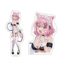 【グッズ-ステッカー】わたしが恋人になれるわけないじゃん、ムリムリ!(※ムリじゃなかった!?) ダイカットステッカーセット 甘織 れな子 猫耳水着メイドver.【描き下ろし】の画像