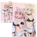 【グッズ-クリアファイル】わたしが恋人になれるわけないじゃん、ムリムリ!(※ムリじゃなかった!?) クリアファイル れな子&真唯 猫耳水着メイドver.【描き下ろし】の画像