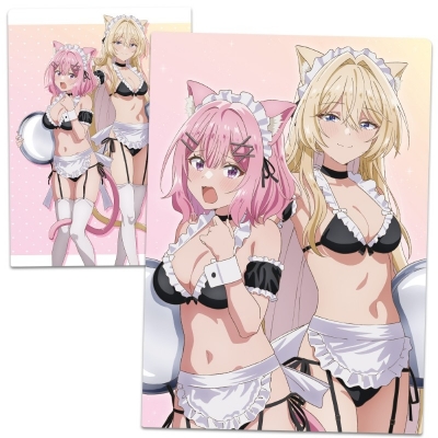 【グッズ-クリアファイル】わたしが恋人になれるわけないじゃん、ムリムリ!(※ムリじゃなかった!?) クリアファイル れな子&真唯 猫耳水着メイドver.【描き下ろし】