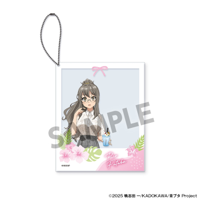 【グッズ-キーホルダー】青春ブタ野郎シリーズ 描き下ろしポラロイド風アクリルキーホルダー 双葉理央 バカンス ver.