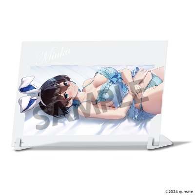 【グッズ-置きもの】バニーガーデン 描き下ろしビジュアルアクリルプレート 美羽香 添い寝A ver.