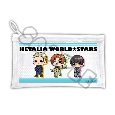 【グッズ-ポーチ】アニメ「ヘタリア World★Stars」 フラットクリアポーチ A