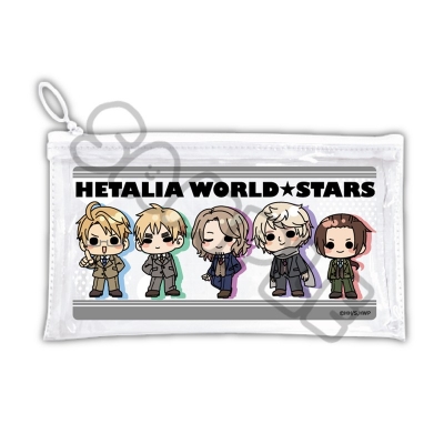 【グッズ-ポーチ】アニメ「ヘタリア World★Stars」 フラットクリアポーチ B