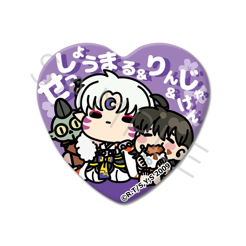【グッズ-バッチ】犬夜叉 ハート型缶バッジ M-SG(殺生丸＆りん＆邪見)