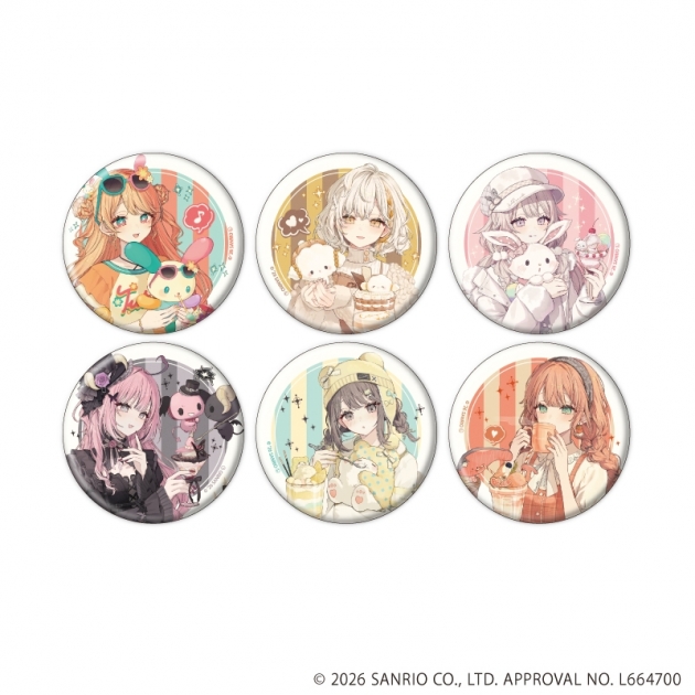 【グッズ-バッチ】赤倉×サンリオキャラクターズ 缶バッジ06/ブラインド(全6種)(コラボイラスト)