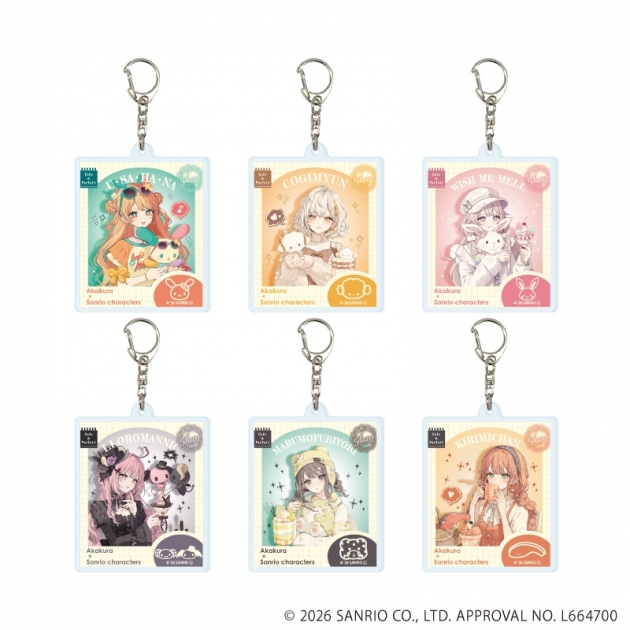 【グッズ-キーホルダー】赤倉×サンリオキャラクターズ アクリルキーホルダー06/ブラインド(全6種)(コラボイラスト)