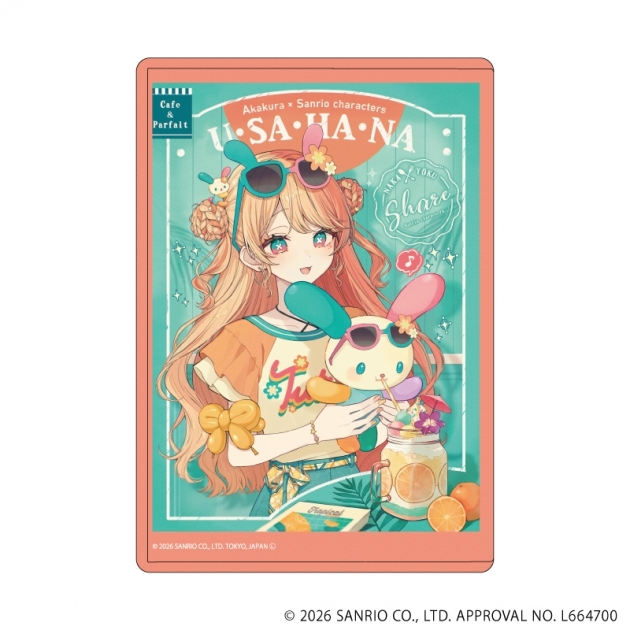 【グッズ-カードケース】赤倉×サンリオキャラクターズ キャラクリアケース35/ウサハナ(コラボイラスト)