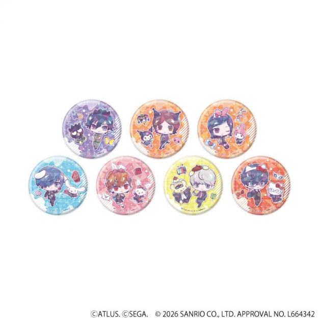 【グッズ-バッチ】P30th×サンリオキャラクターズ ホログラム缶バッジ(57mm)01/ブラインド(全7種)(コラボイラスト)