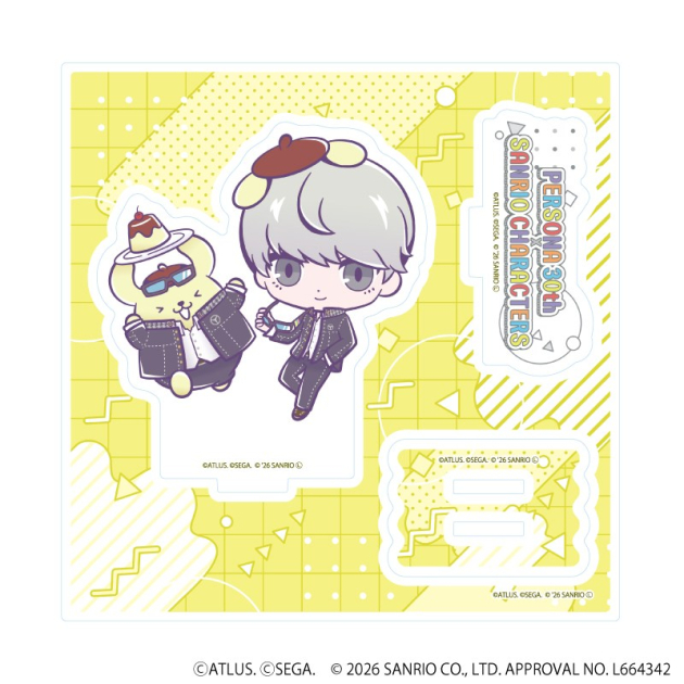 【グッズ-スタンドポップ】P30th×サンリオキャラクターズ アクリルスタンドプレート06/P4主人公・ポムポムプリン(コラボイラスト)