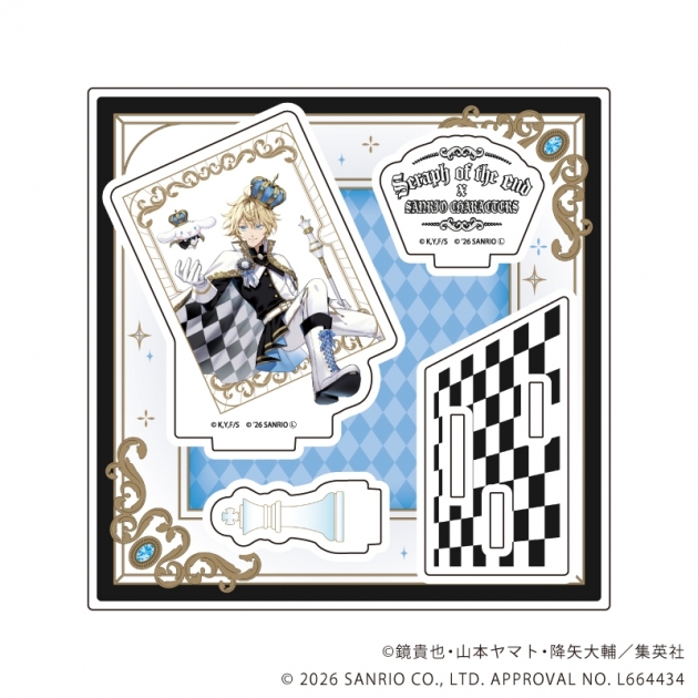 【グッズ-スタンドポップ】終わりのセラフ×サンリオキャラクターズ アクリルスタンドプレート02/百夜ミカエラ×シナモロール(コラボイラスト)