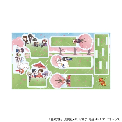 【グッズ-スタンドポップ】銀魂 プレミアム アクリルジオラマプレート01/お花見 集合デザイン(グラフアートイラスト)