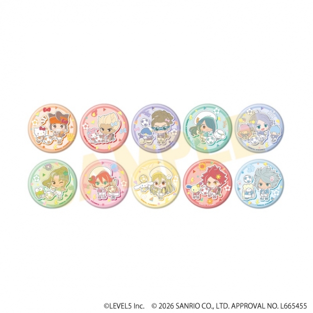 【グッズ-バッチ】イナズマイレブン×サンリオキャラクターズ 缶バッジ05/ブラインド(全10種)(コラボイラスト)