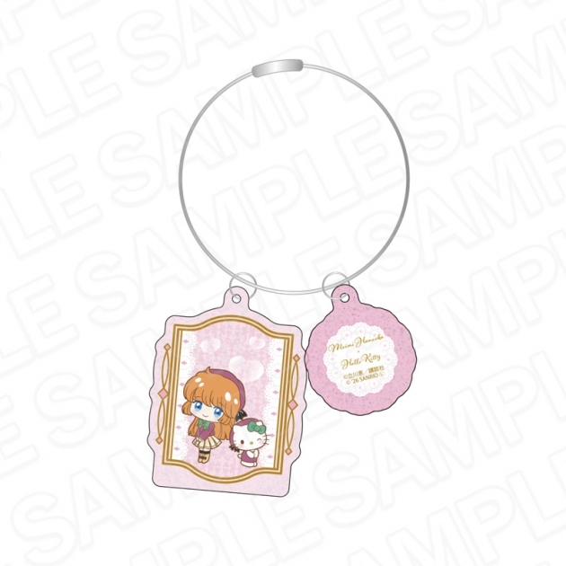 【グッズ-キーホルダー】怪盗セイント・テール×サンリオキャラクターズ キラキラワイヤー両面キーホルダー 羽丘芽美×ハローキティ