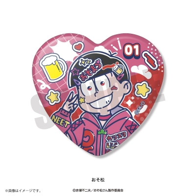 【グッズ-バッチ】TVアニメ「おそ松さん」 れとぽぷ ハート型缶バッジ(全6種)