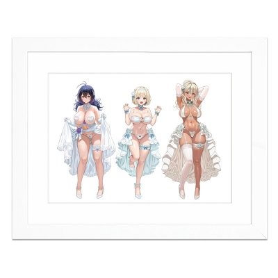 【グッズ-複製原画】ブラウンダスト2 描き下ろしキャラファイングラフ(ウエディング水着) A4