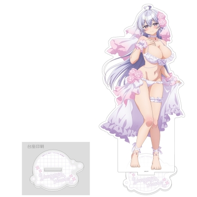 【グッズ-スタンドポップ】よわよわ先生 描き下ろし特大アクリルスタンド(鶸村ひより/ウエディング水着)