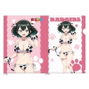 【グッズ-クリアファイル】ばっどがーる 描き下ろしクリアファイル(瑠璃葉るら/アニマル水着)の画像