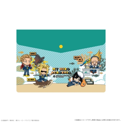 【グッズ-ポーチ】アニメ『僕のヒーローアカデミア』 エンベロープケース_オールマイト&相澤消太&プレゼント・マイク&ホークス 海の生きものたちと一緒にPLUS ULTRA