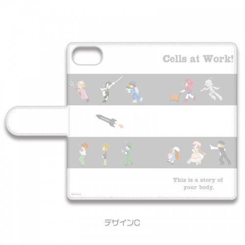 グッズ-カバーホルダー】はたらく細胞 手帳型スマホケース SWEETOY-C 