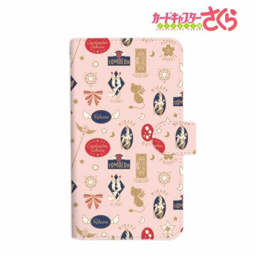 グッズ カバーホルダー カードキャプターさくら クリアカード編 モチーフ柄 手帳型スマホケース ピンク 対象機種 Mサイズ アニメイト