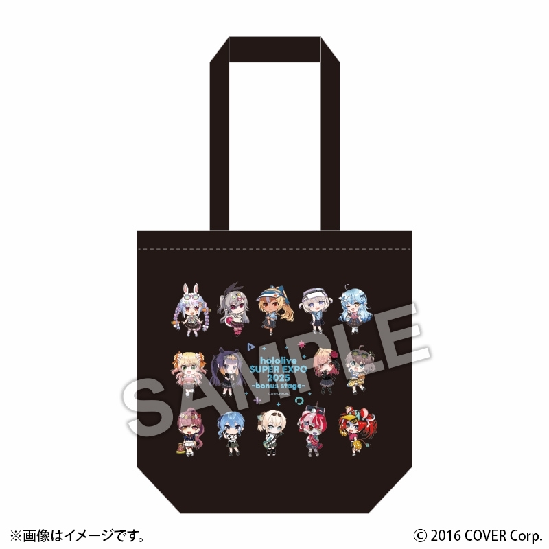 【グッズ-バッグ】ホロライブ hololive SUPER EXPO 2025 後夜祭 ~bonus stage~ トートバッグ ブラック