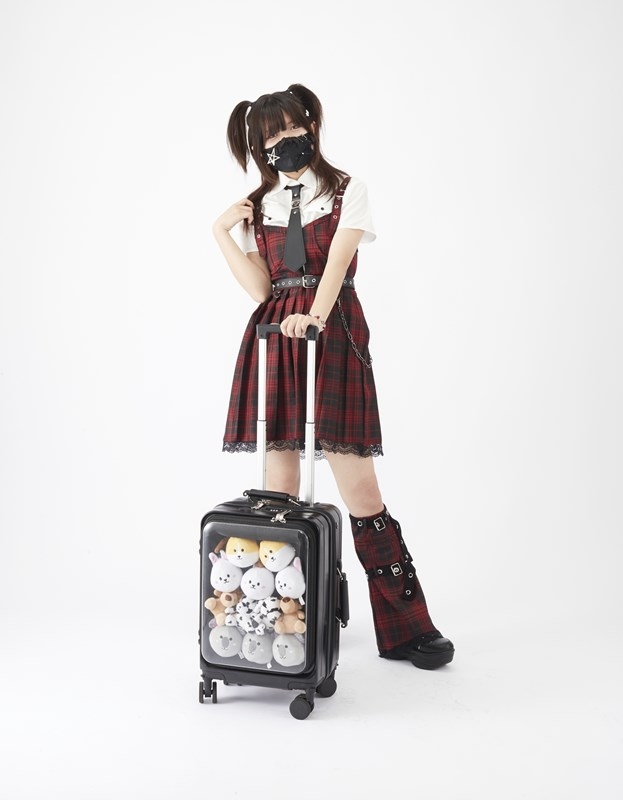 【グッズ-バッグ】ノンキャラオリジナル 推しキャリ 推し活スーツケース　ブラック