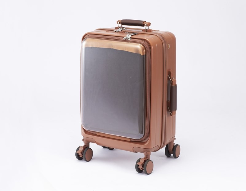 【グッズ-バッグ】ノンキャラオリジナル 推しキャリ 推し活スーツケース ブラウン