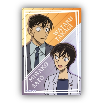 【グッズ-バッチ】名探偵コナン スクエア型缶バッジVol.4 高木渉&佐藤美和子