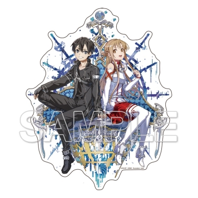 【グッズ-ステッカー】ソードアート・オンライン ゲーム 10周年記念 デカステッカー キリト・アスナ
