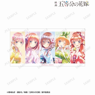 【グッズ-タオル】映画『五等分の花嫁』 描き下ろしイラスト 集合 桜和装ver. Ani-Art aqua label バスタオル