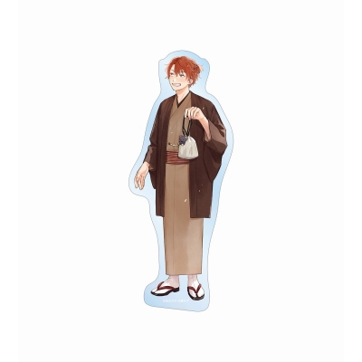 【グッズ-ステッカー】みなと商事コインランドリー 缶爪さわ先生 描き下ろし 湊 晃 和服ver. ダイカットステッカー【アニメイト先行販売】