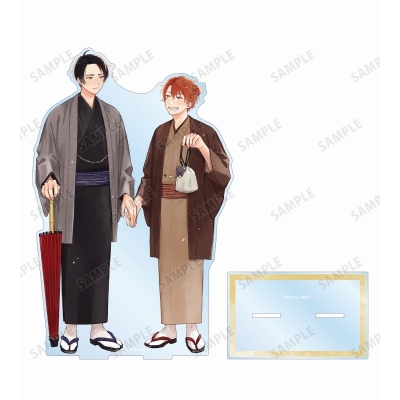 【グッズ-スタンドポップ】みなと商事コインランドリー 缶爪さわ先生 描き下ろし 湊 晃&香月 慎太郎 和服ver. 特大アクリルスタンド【アニメイト先行販売】