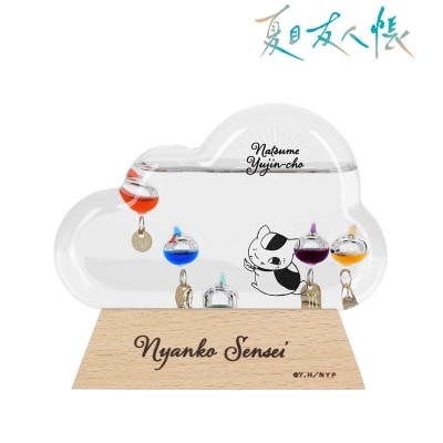 【グッズ-日用雑貨】夏目友人帳 ニャンコ先生 雲形ガラスフロート温度計