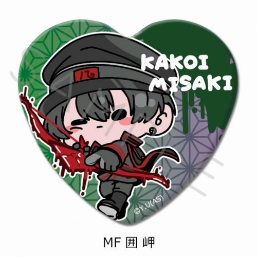 グッズ-バッチ】『桃源暗鬼』 ハート型缶バッジ MF (囲 岬) | アニメイト 