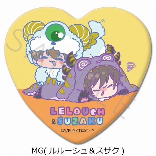 グッズ-バッチ】『コードギアス 反逆のルルーシュ』 ハート型缶バッジ  