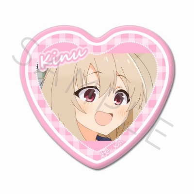 【グッズ-バッチ】しかのこのこのここしたんたん ハート型缶バッジ G(狸小路絹(たぬき))