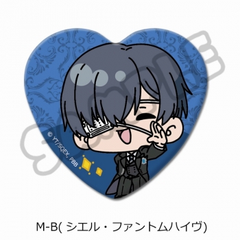 グッズ-バッチ】アニメ『黒執事 -寄宿学校編-』 ハート型缶バッジ M-B 